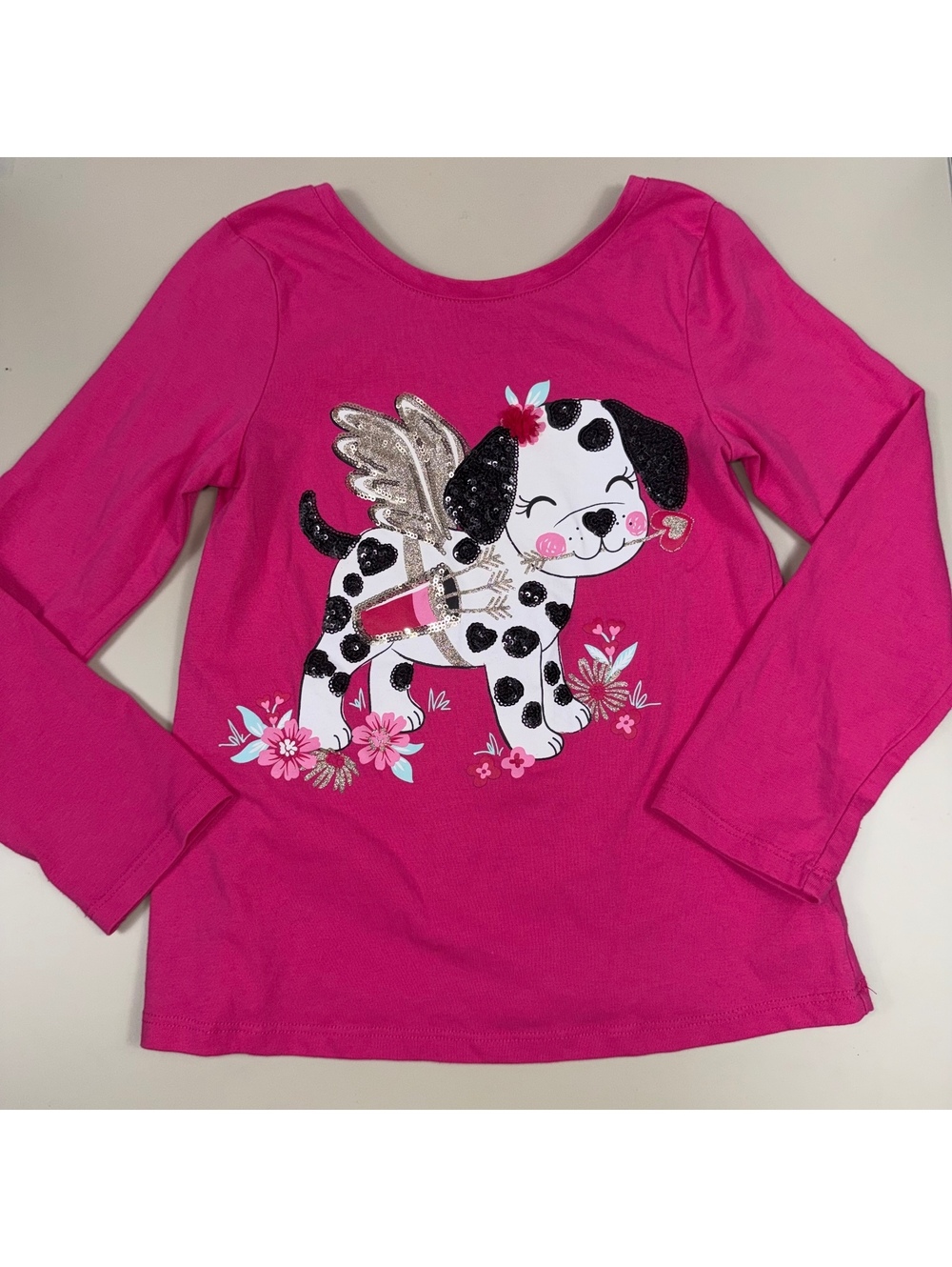 Isaac Mizrahi Girls 7/8 Pink Sequin Puppy Top